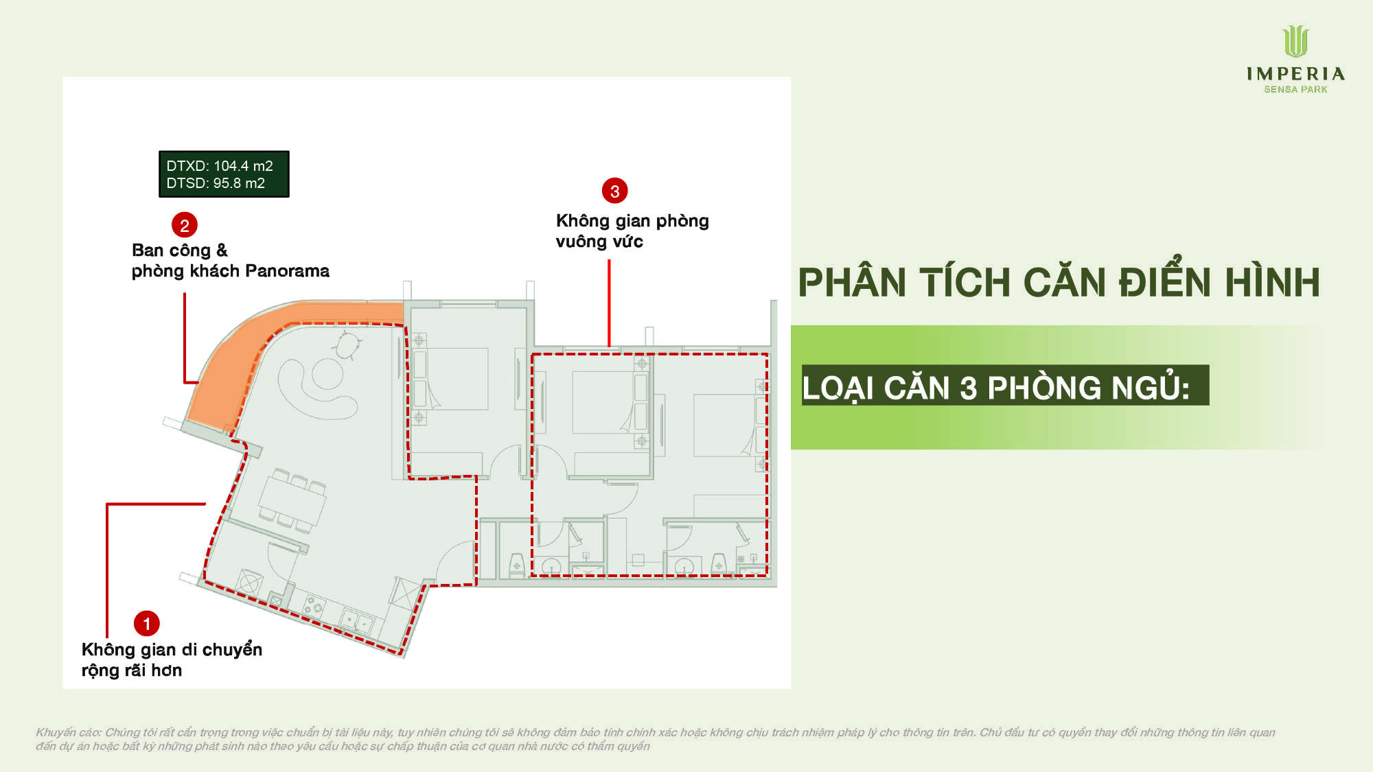 Mặt bằng căn hộ 3 phòng ngủ