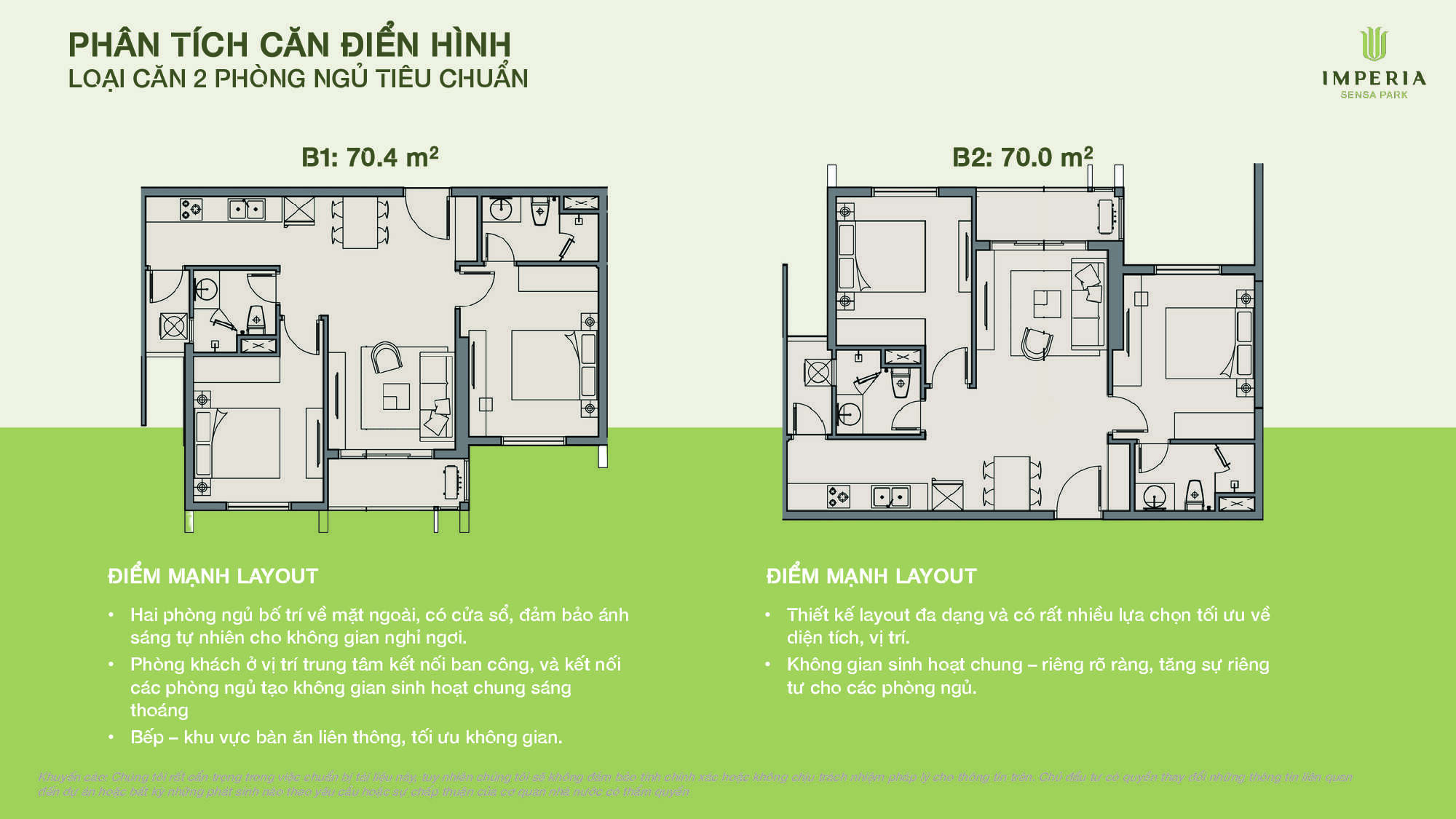Chi tiết căn hộ 2 phòng ngủ